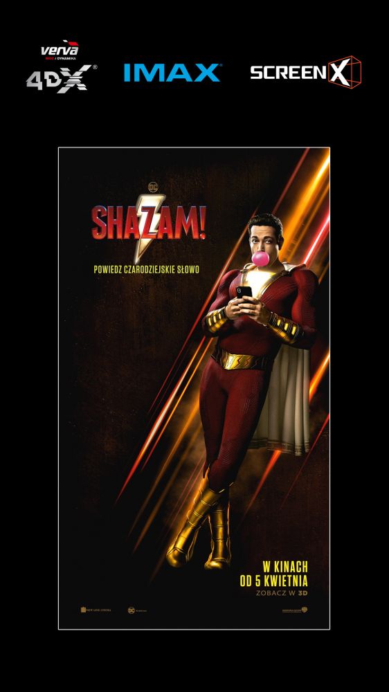 Wypowiedz słowo SHAZAM i stań się superbohaterem!    Hit w Cinema City IMAX® i4DX® oraz ScreenX®!
